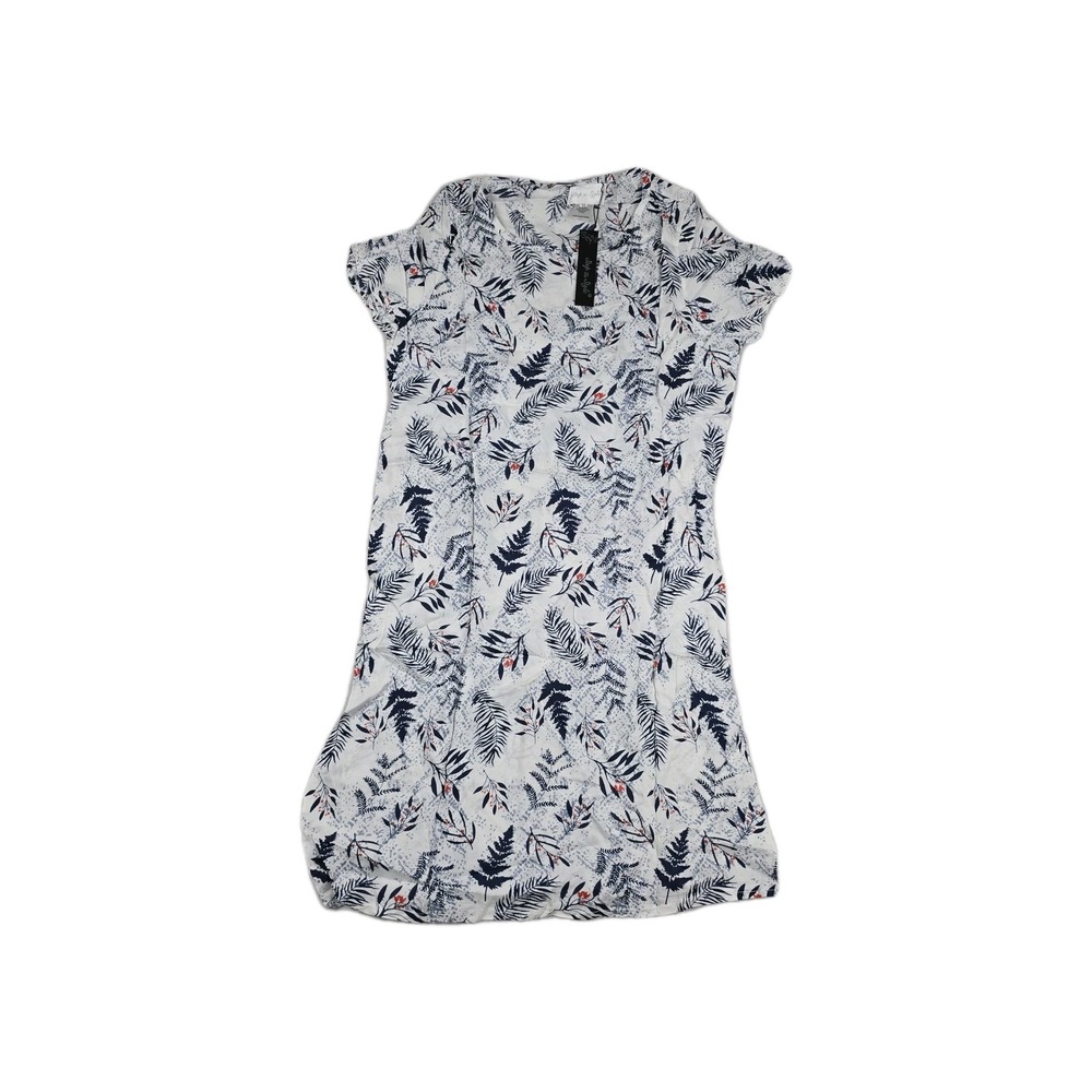 Step In Style Women's Size XL‎ White Floral Short Sleeve Dress New